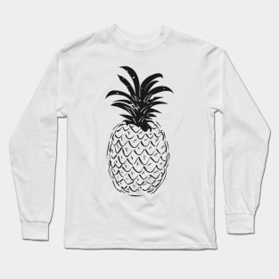 beautiful pineapple pattern in black and white combination Long Sleeve T-Shirt